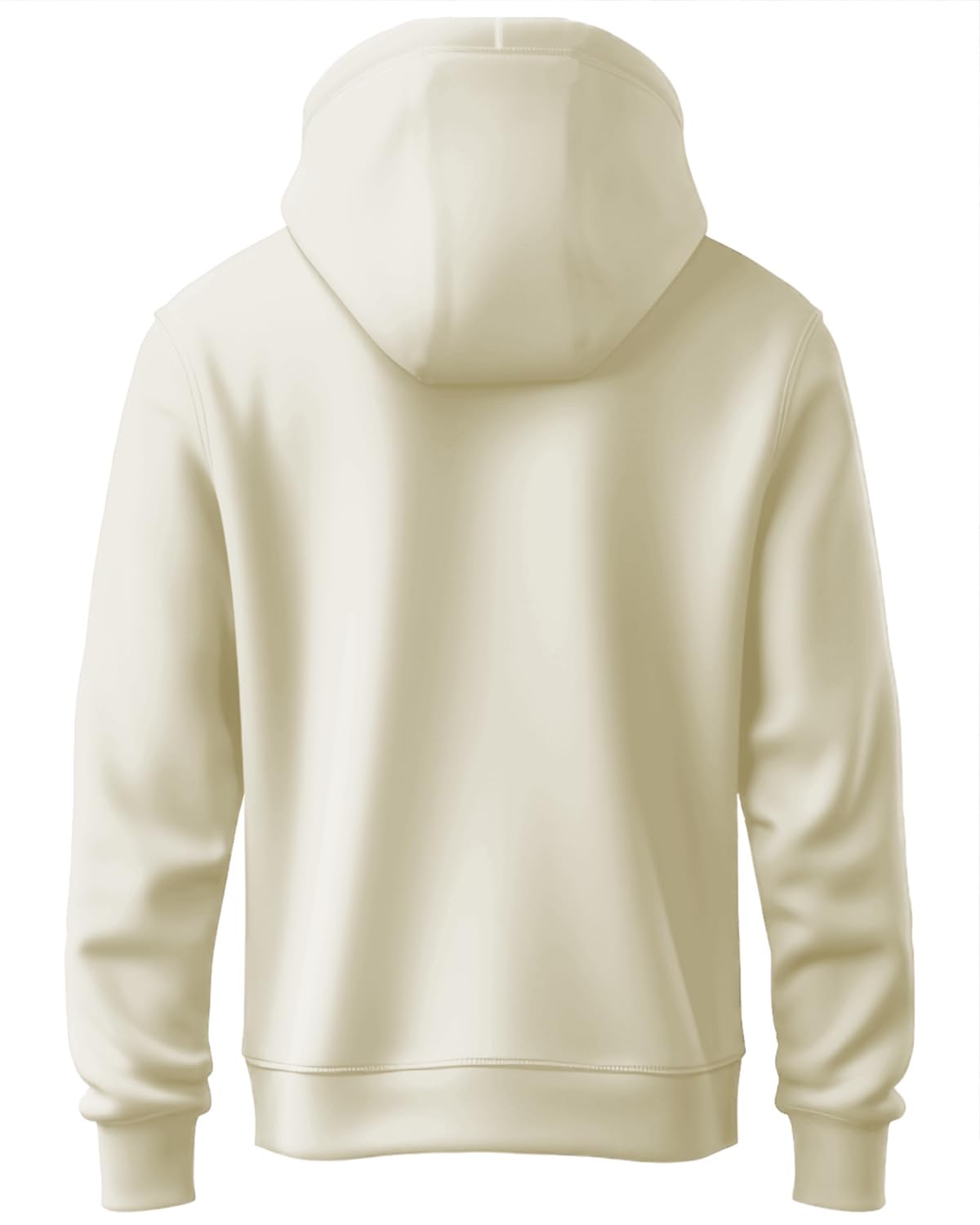 ADRO Mens Cotton Neck Hooded Sweatshirt (H24-FECT-WS_White Sand