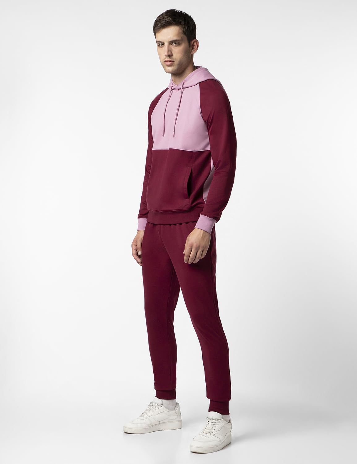 FYLTR Mens Colourblock Hoodie & Jogger Casual Co-ord Set - Raglan Sleeve Detail | Utility Side Pockets | Full Sleeve