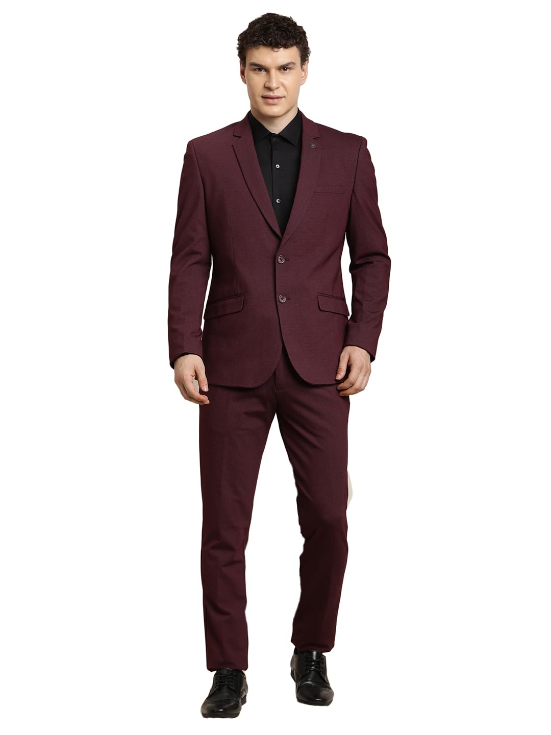 Turtle Men 100% Cotton Maroon Formal Suit (2 Piece)
