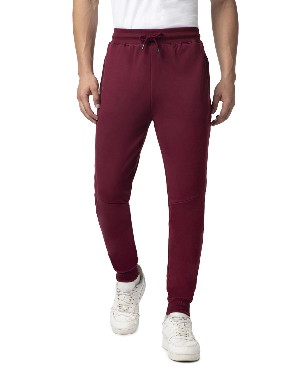 FYLTR Mens Casual Straight Leg Joggers with Stripe Tape Detail - Elasticated Waist with Drawstring | Zip Pockets | Solid Color