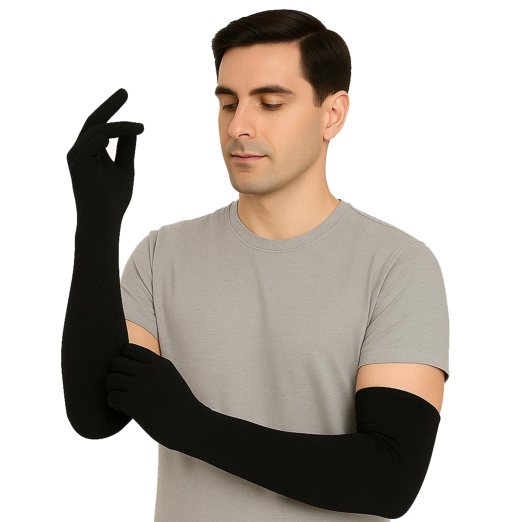 Weavers Villa Cotton Summer Glove for Men & Women | Anti-Slip UV Protection Arm Hand Gloves | Outdoor Sun, Dust, Pollution Shiel