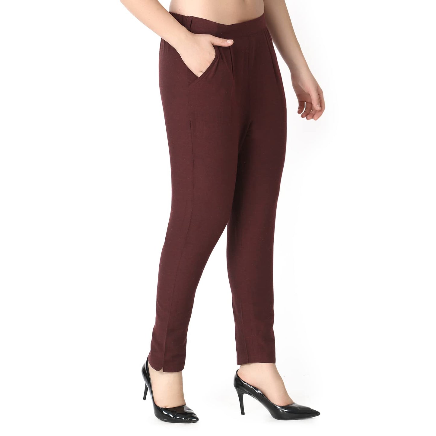GRECIILOOKS Women's Straight Fit High Rise Straight High-Waisted Pants | Korean Trousers