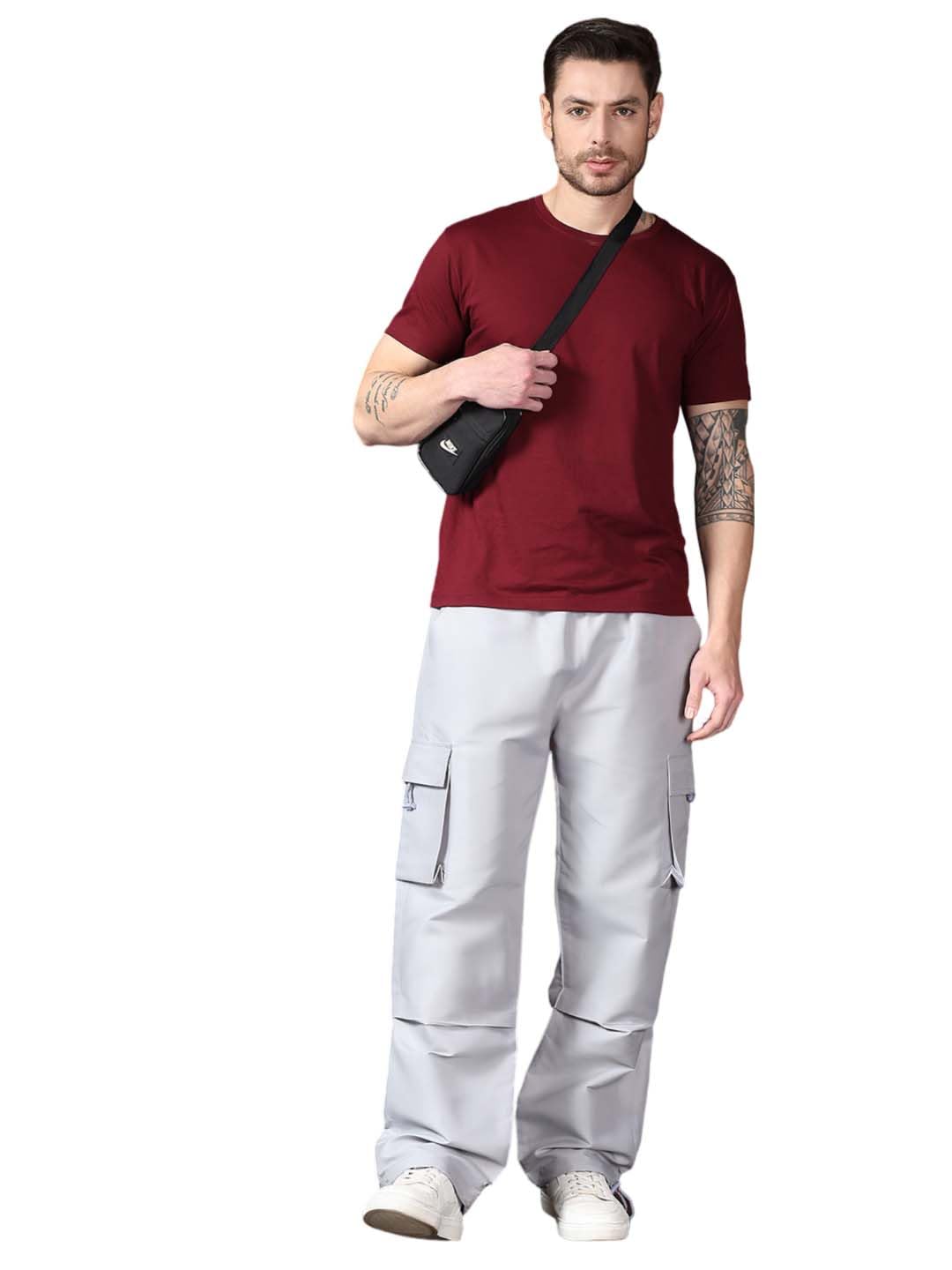 Kotty MenS Cargo Pants | Cotton Cargo Pants For Men | Comfortable & Stylish Cargos(Grey,30)