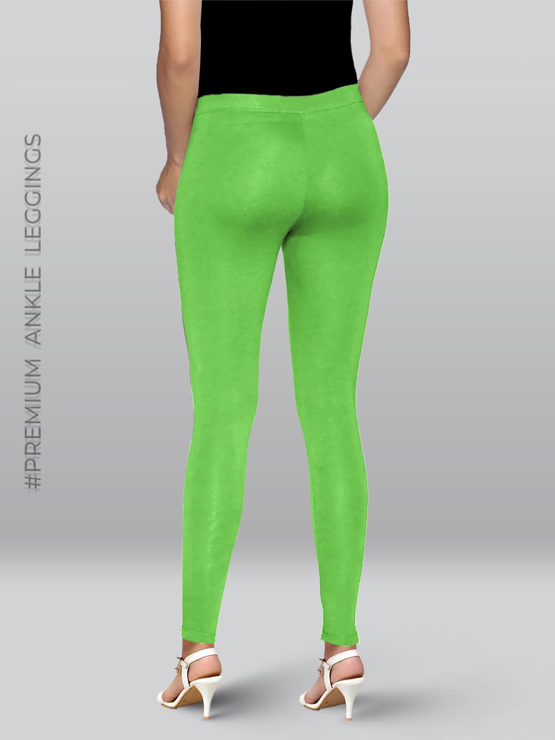 Premium Viscose Stretchable Ankle Length Leggings For Women Grass Green