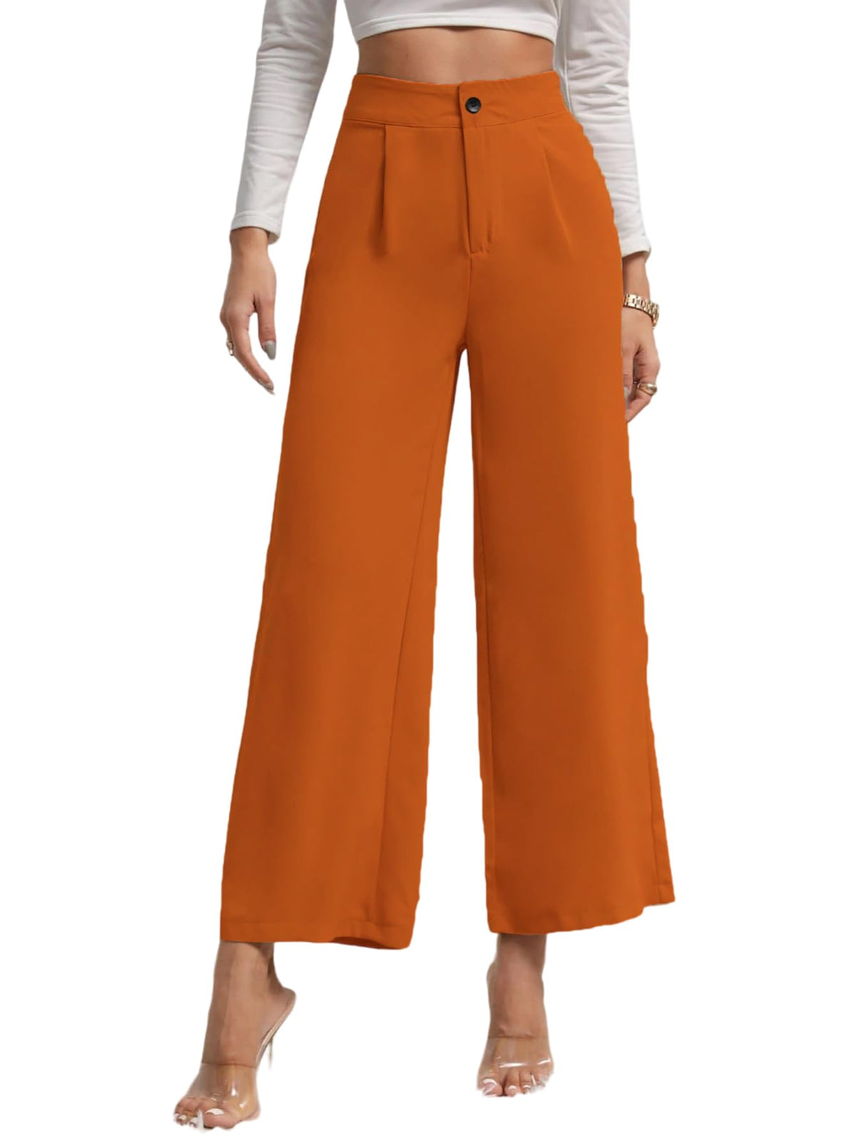 Kotty Womens Solid Regular Fit Trousers Bronze
