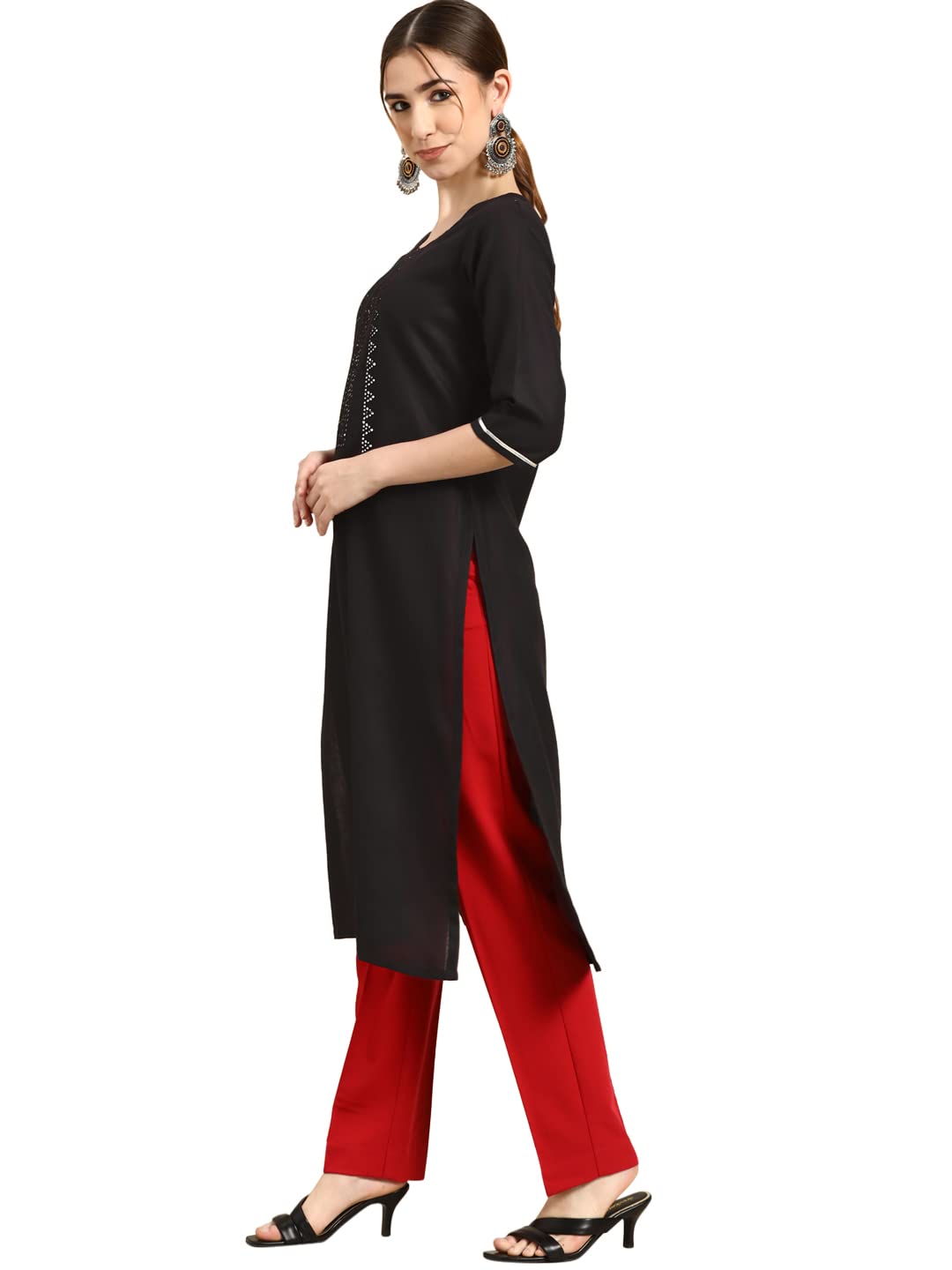 Gerua Women's Cotton Floral Straight Kurta