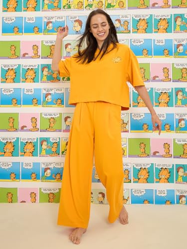 Sweet Dreams Women Garfield Wide Pyjama Set Orange