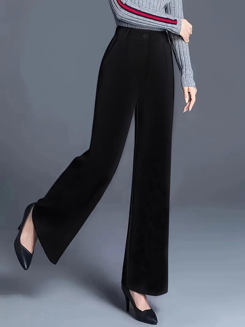 Toochki Premium Womens Black Slim 4-Way Stretch Formal Trousers (Flexi-Waist | Easy Care | Desk-to-Dinner)