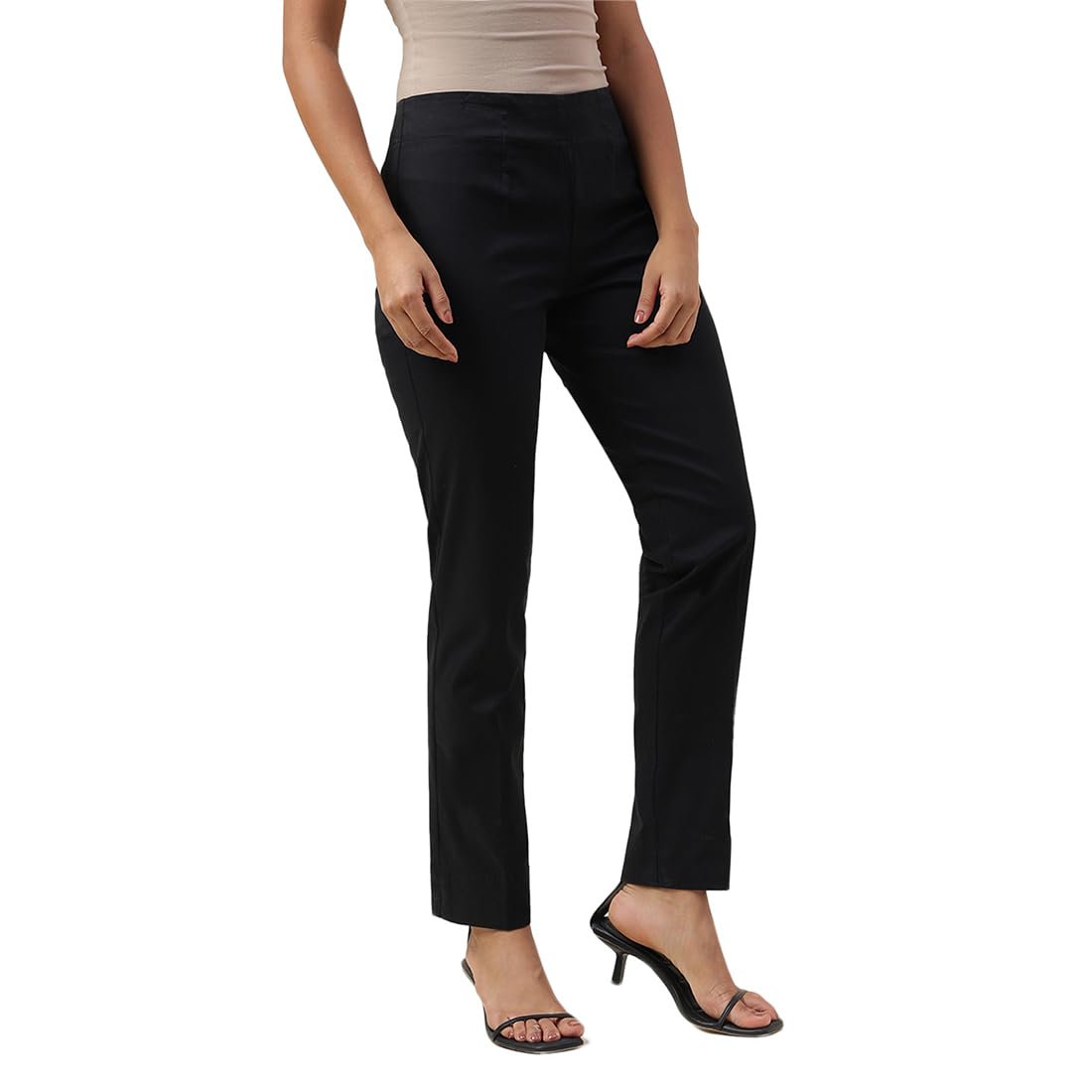 Fabindia WomenS Slim Pants (2112625Black_Black