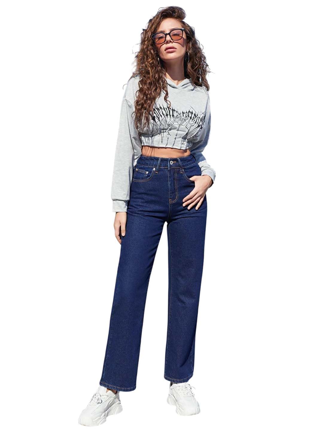 Kotty Women Solid Regular High Rise Blue Jeans
