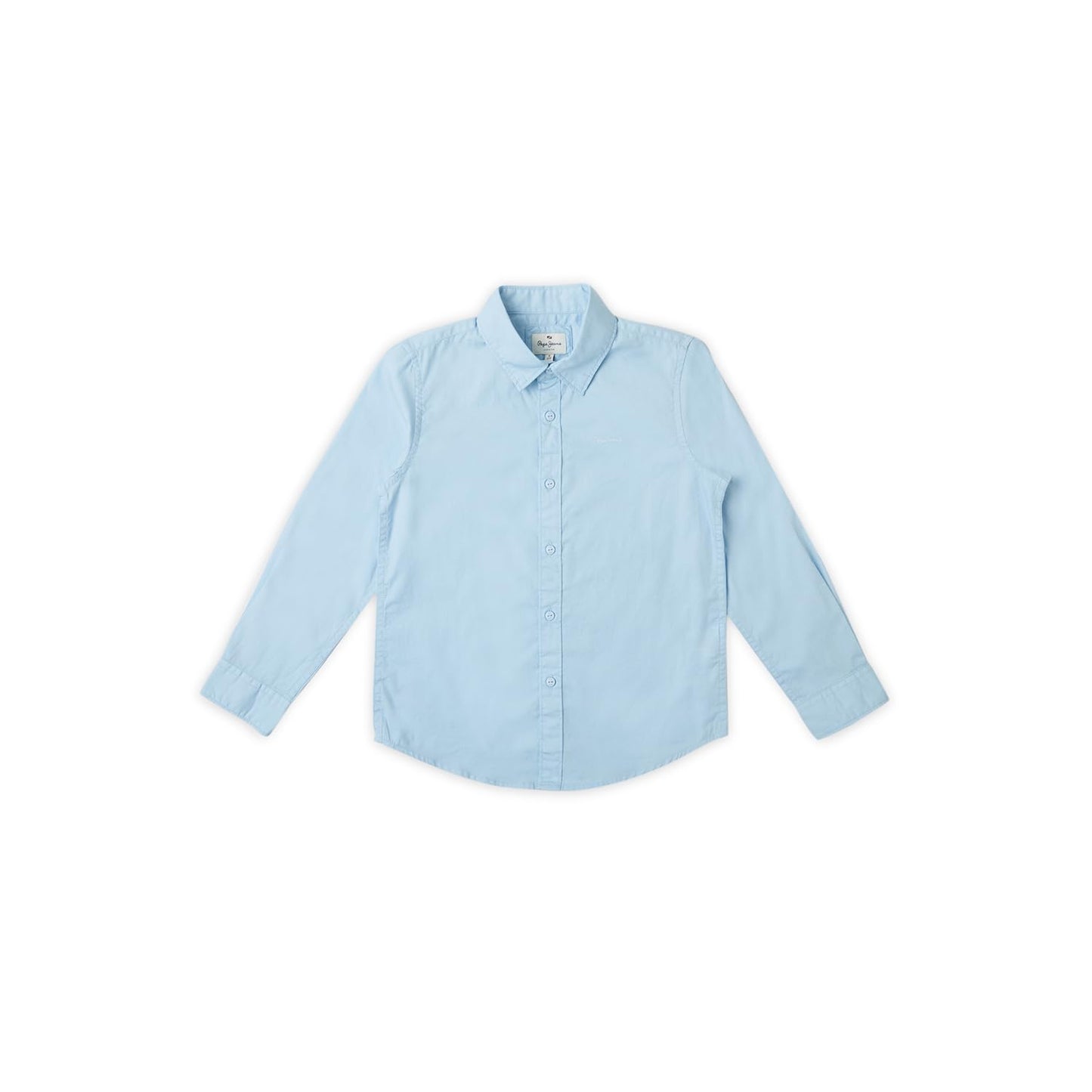 Pepe Jeans Boy Cotton Solid Regular Fit Shirt (Pb302537_Aqua Blue, 12-13 Years)