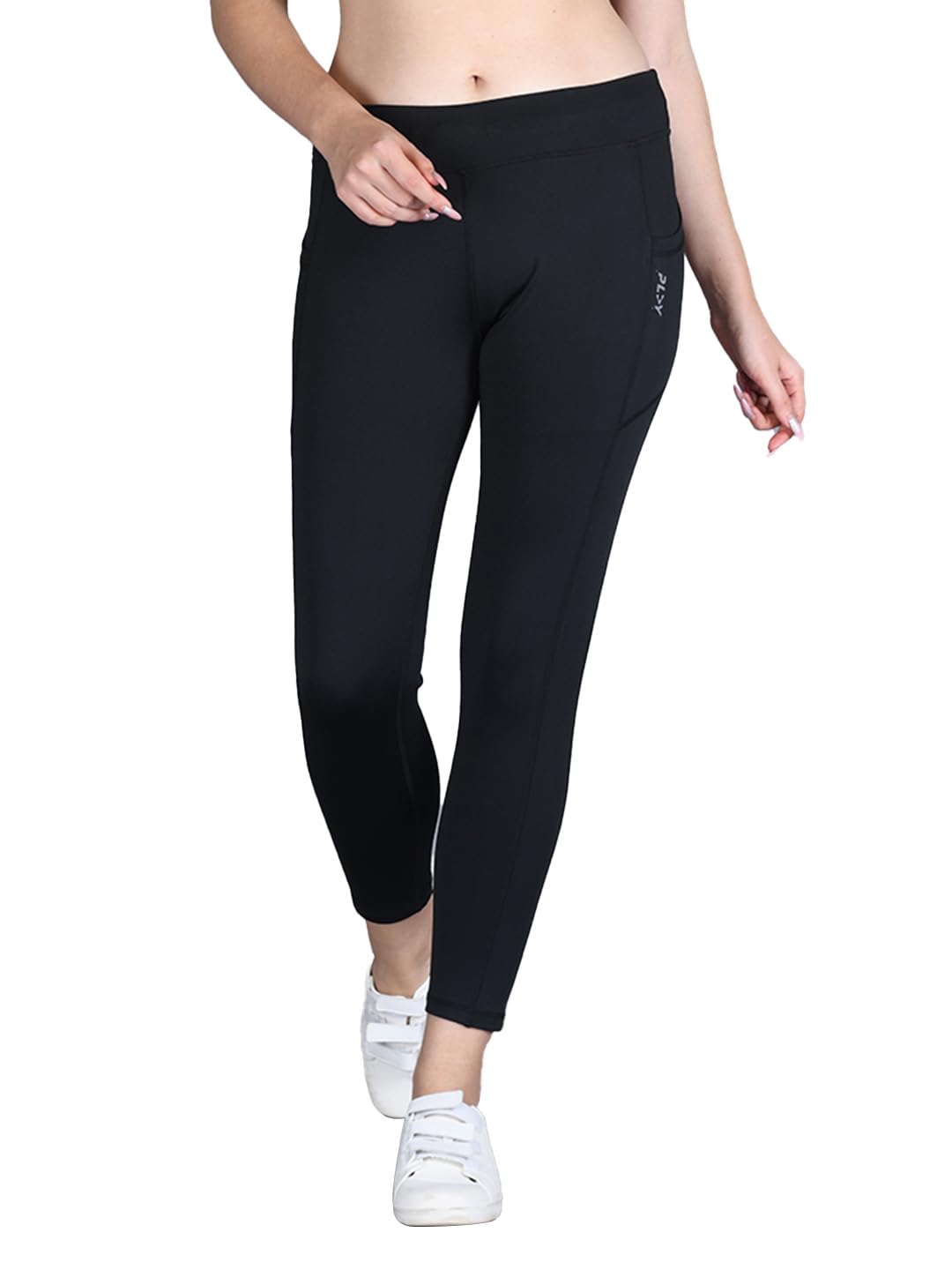 Lyra WomenS Polyester Activewear Sports Ankle Length Tights Black