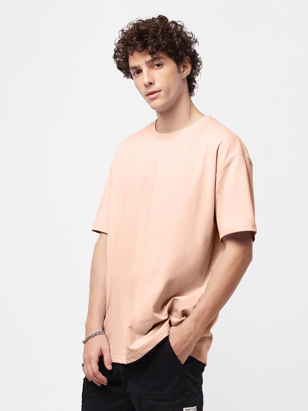The Souled StoreSolids Oversized: Nude PinkOversized T-Shirts