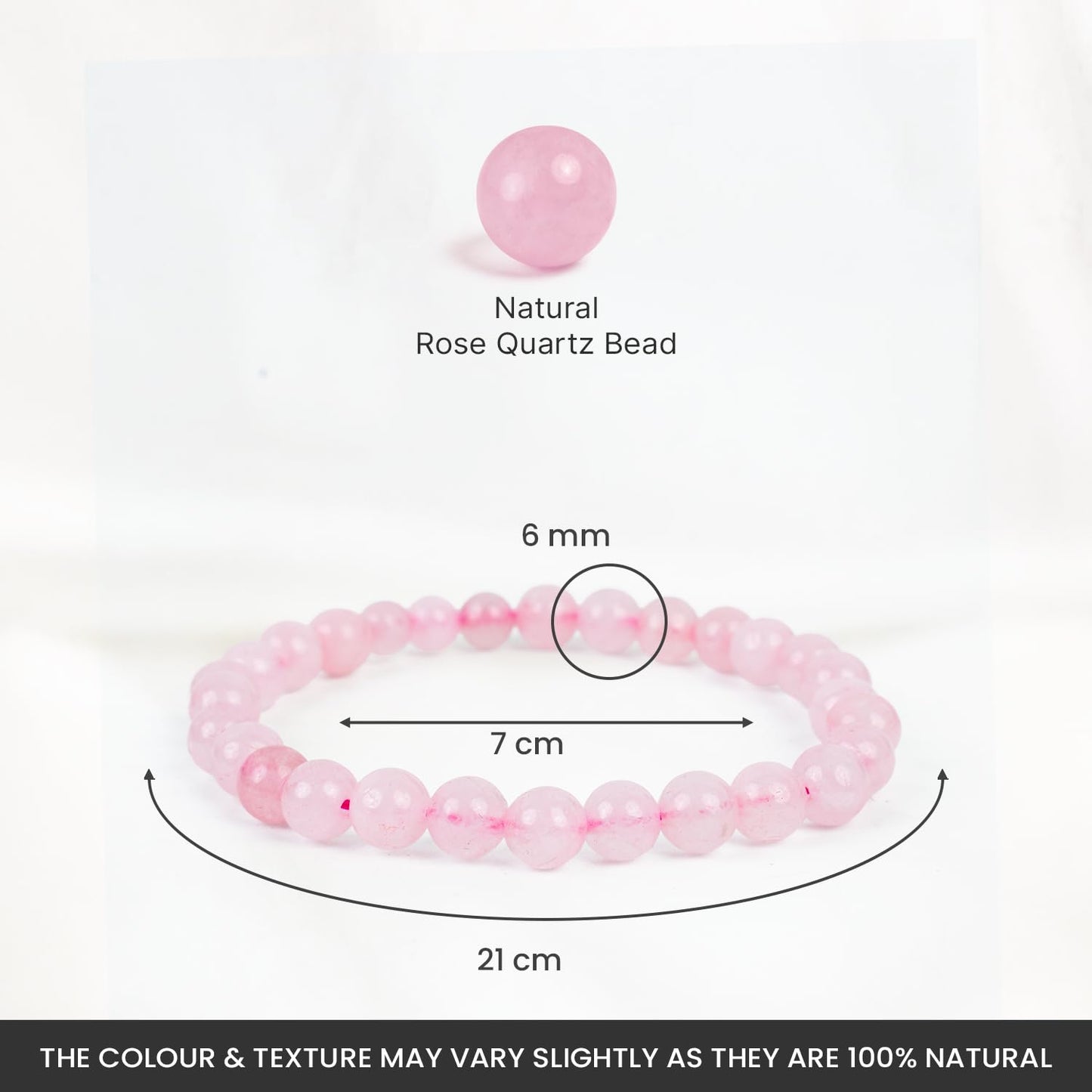 Astrotalk Rose Quartz Bracelet for Women (6mm Beads) | Rose Quartz Crystal of Love for Self-Love & Emotional Healing | Hand Bracelet for Women | Gift for Woman | Valentine Gift for Girlfriend