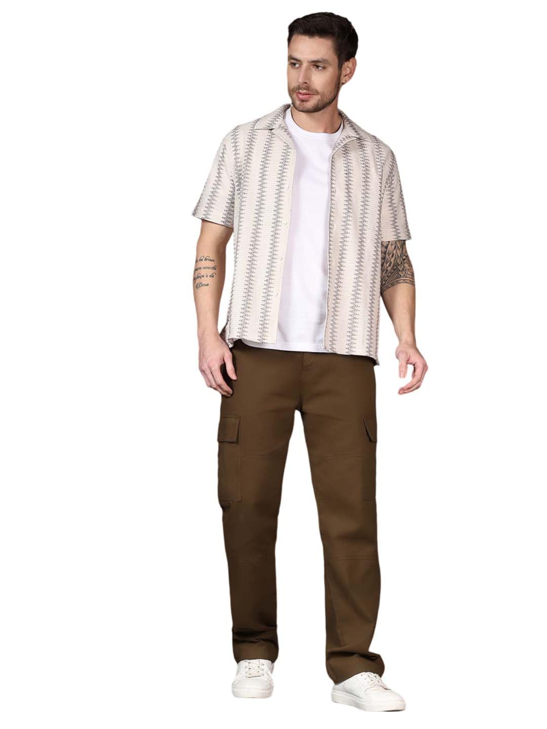 Kotty MenS Cargo Pants | Cotton Cargo Pants For Men | Comfortable & Stylish Cargos(Brown,32)