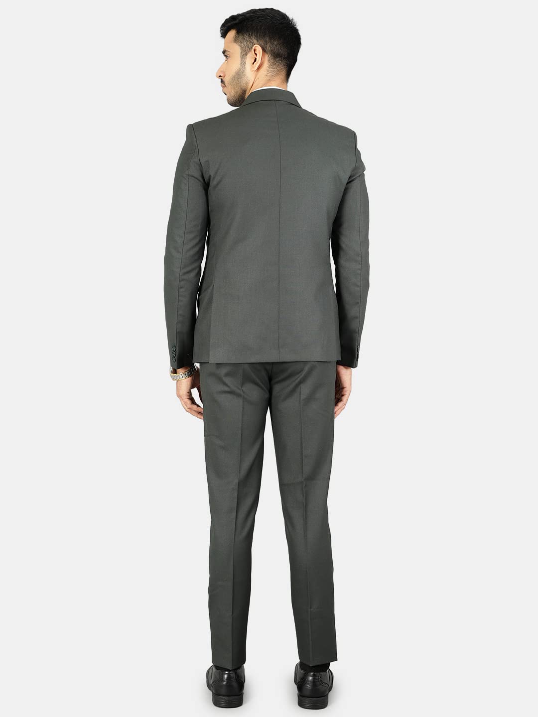 WINTAGE Mens Polyester Cotton Plain Green Two Piece Suit : 36/ XS