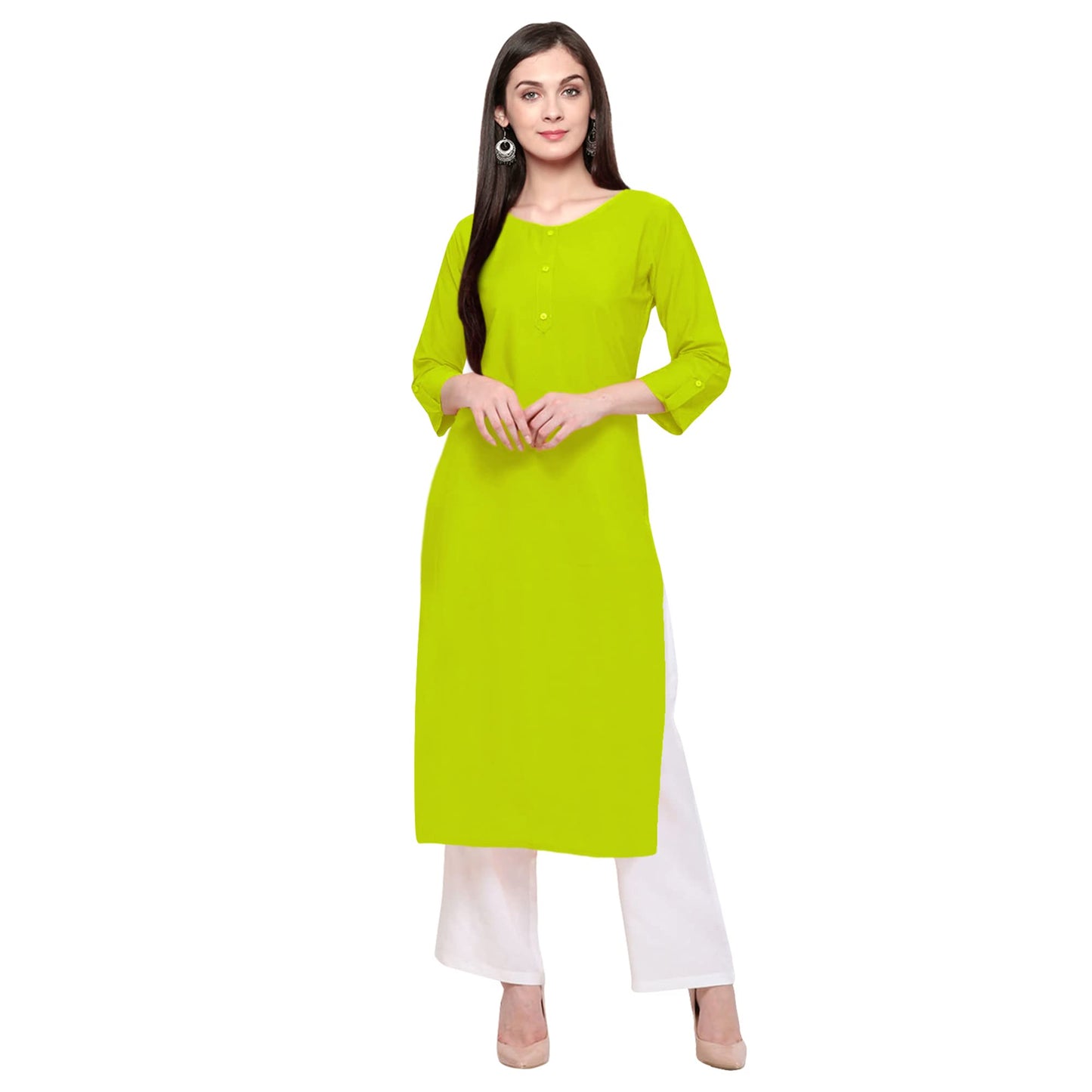 Pinkmint WomenS Cotton Light Green Color Straight Kurta (530130-C-Lg_Xxl)