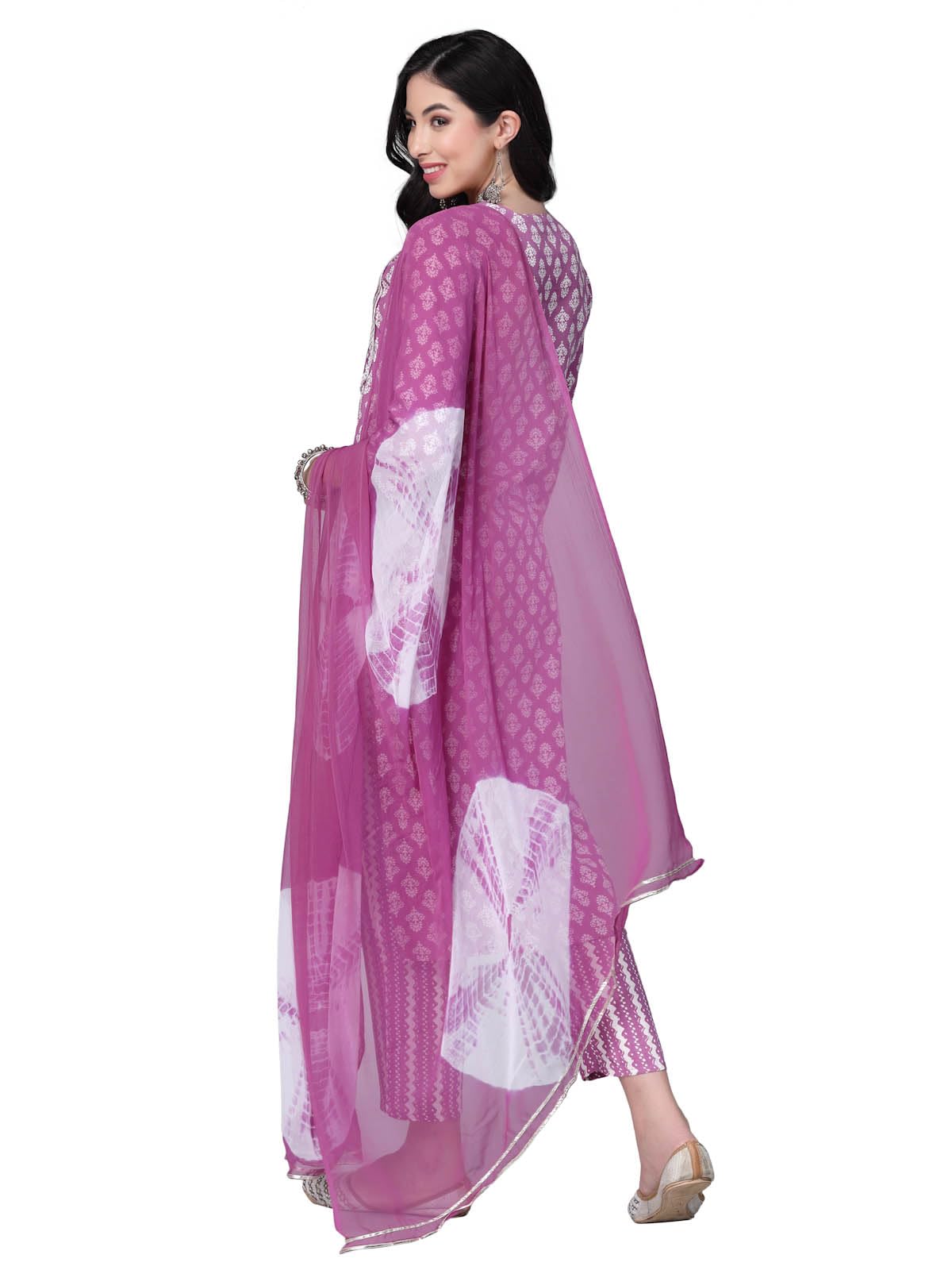 Stylum Women's Floral Printed Rayon Straight Kurta Pant with Dupatta Set