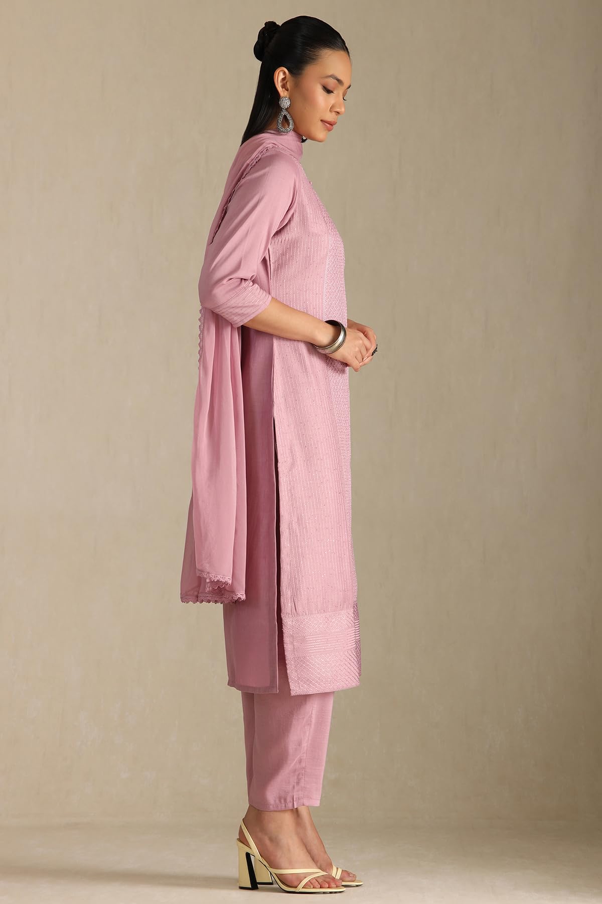 Soch Womens Art Silk Chudidar Set (EWS5CD21988_Onion Pink