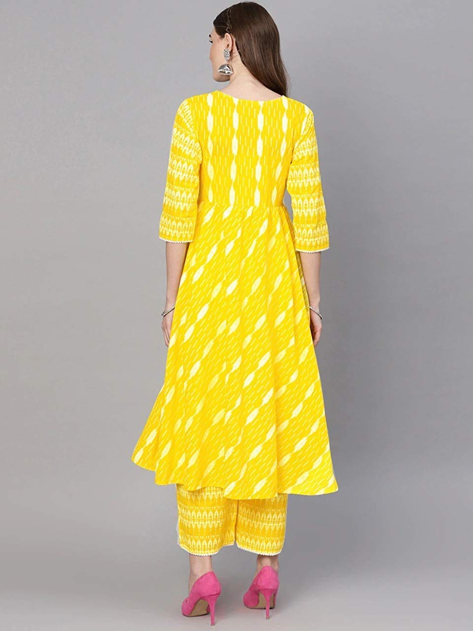 ANNI DESIGNER Women's Cotton A-Line Kurta with Pant
