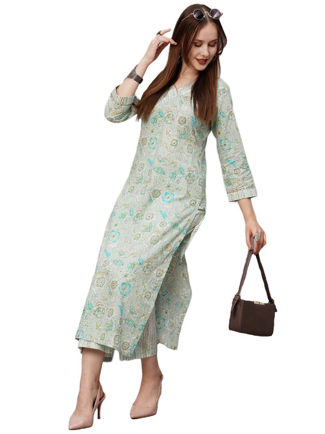 ANNI DESIGNER Women Cotton Kurta with Pant
