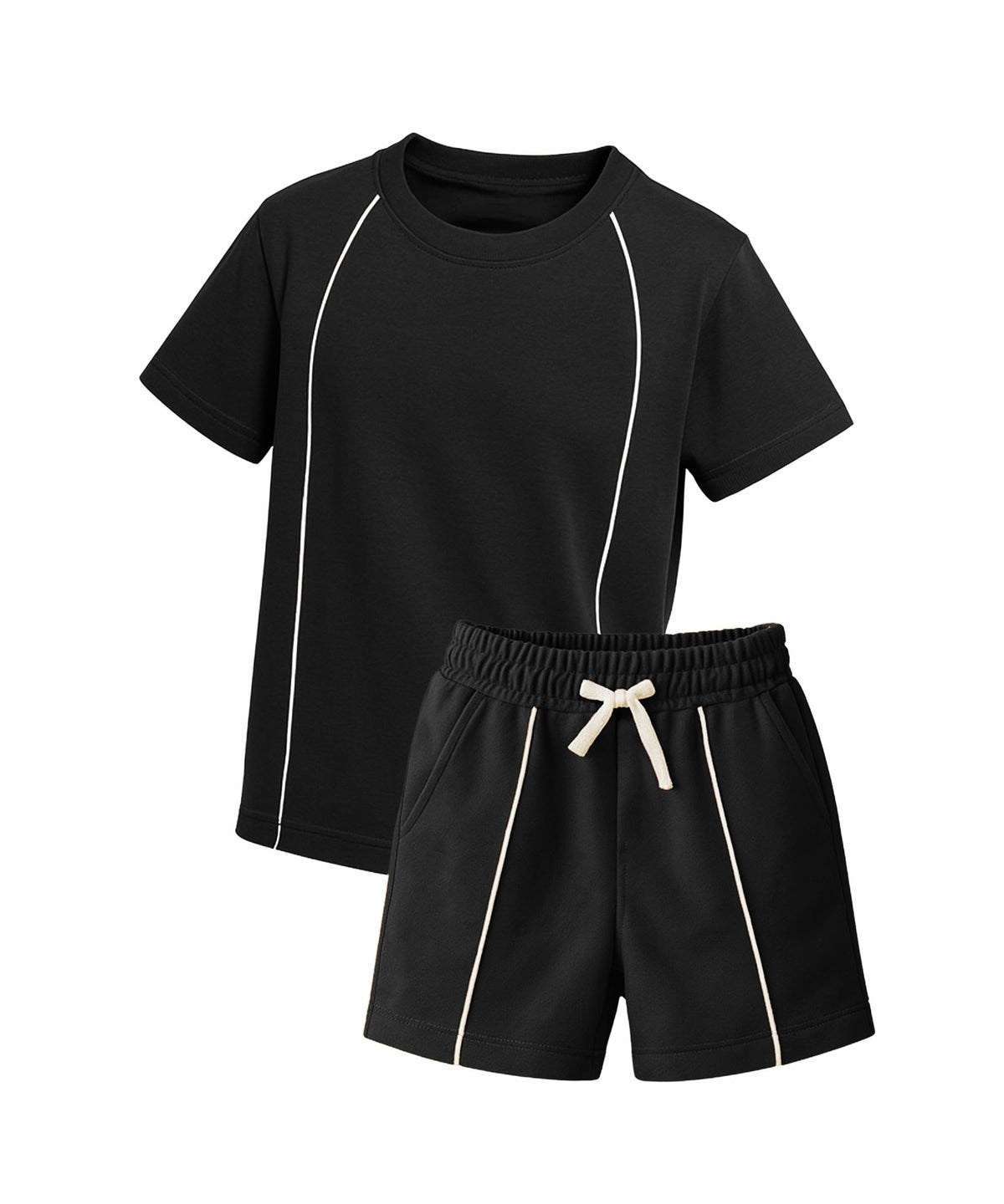 Kyda Kids 100% Pure Cotton Solid Short Sleeve Oversized Tshirt And Shorts Co-Ords Set For Boys(Pack Of 1)