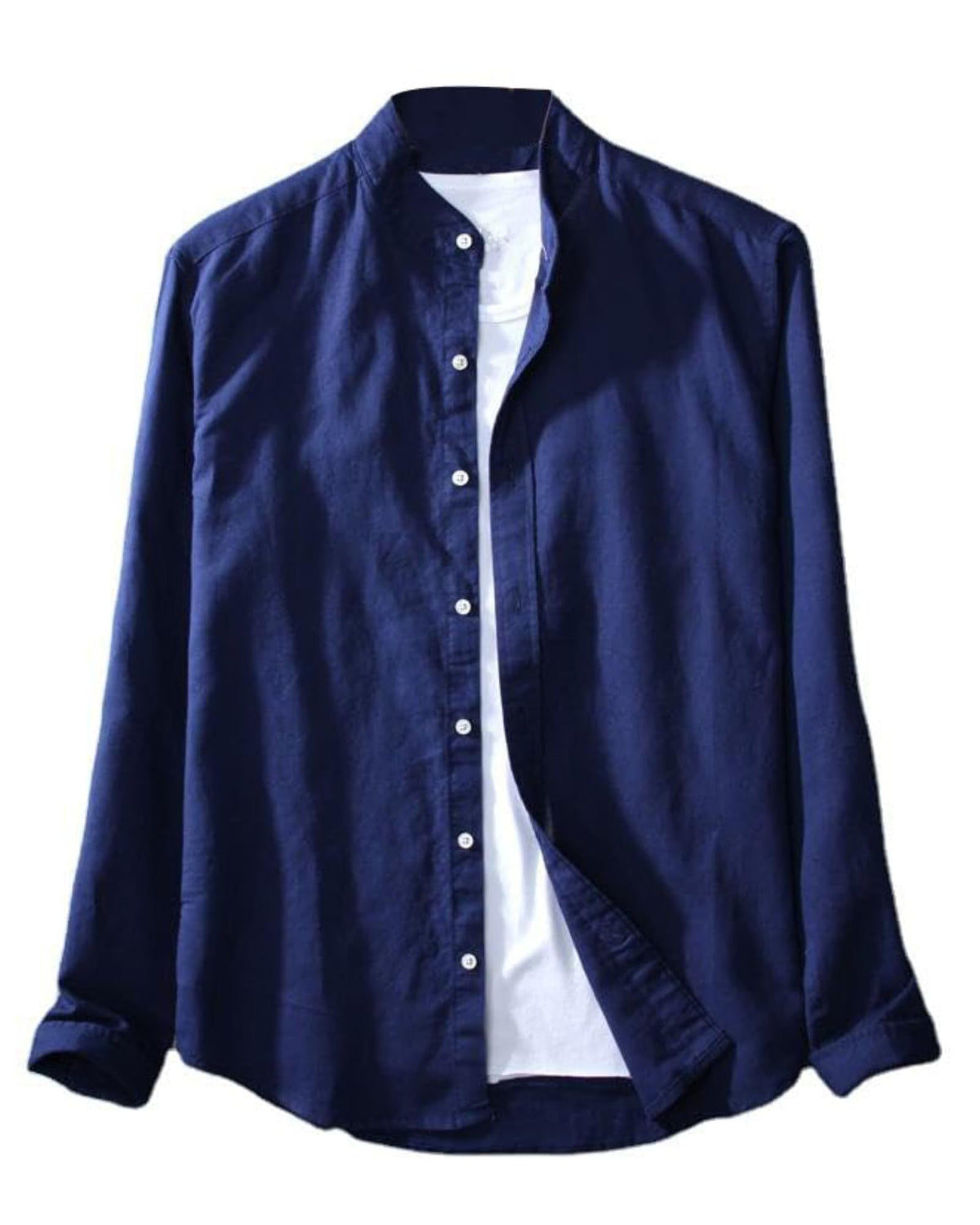 Rebelify MenS Cotton Blend Shirt With Full Sleeves Spread Collar Solid Pattern Botton Down Closure Relaxed Fit And Standard Len