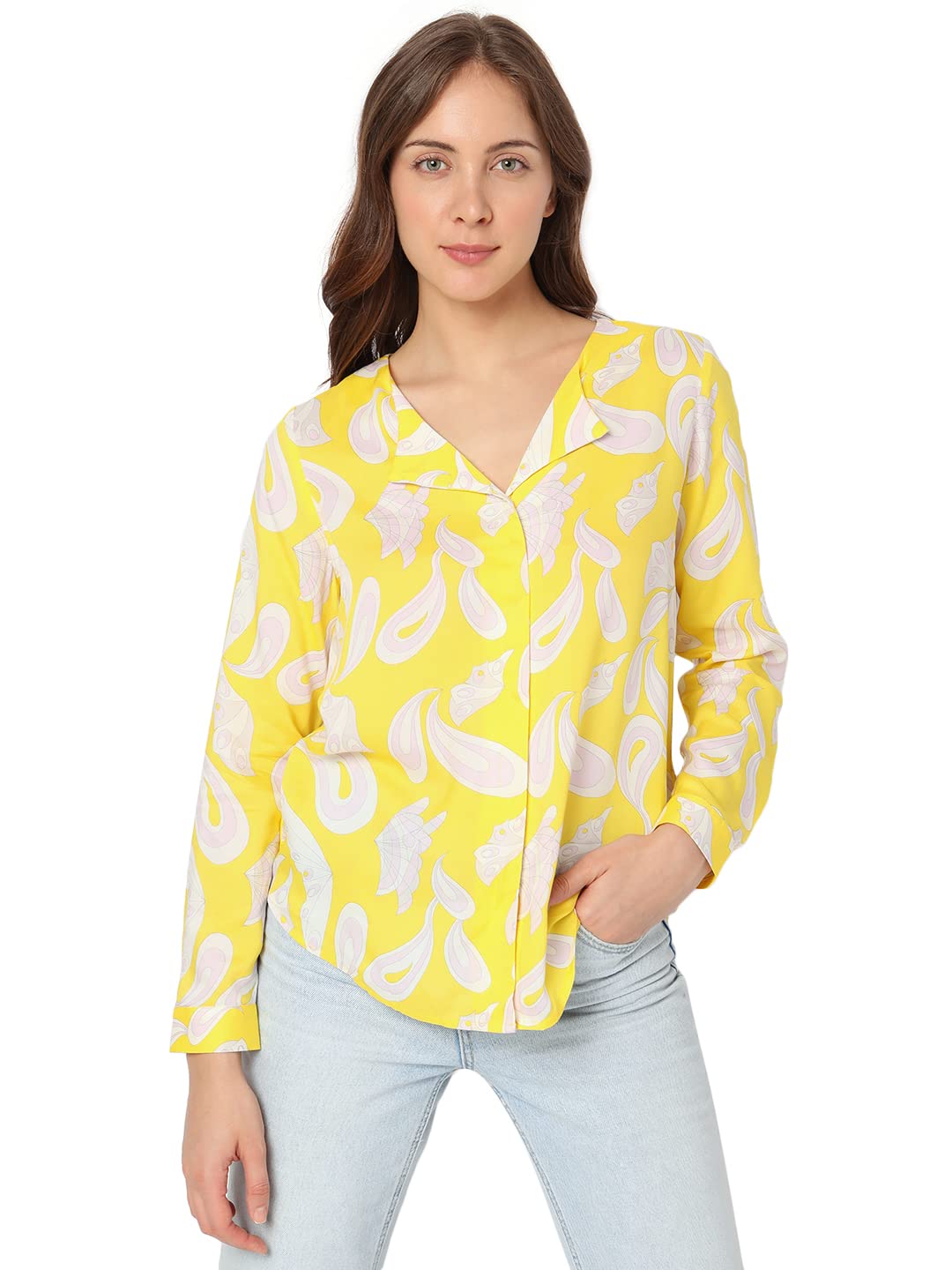 Vero Moda Slim Fit Shirt (109675501_Lime Green_Xl_)