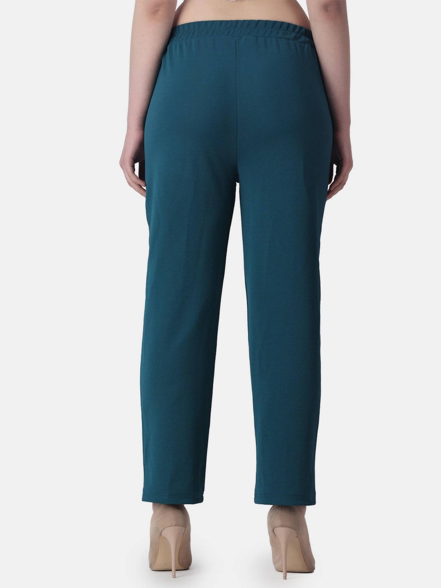 POPWINGS Casual Solid Trousers for Women || Straigh Leg Plain Women Trousers for Summer || Pull On Trousers for Women || Regular
