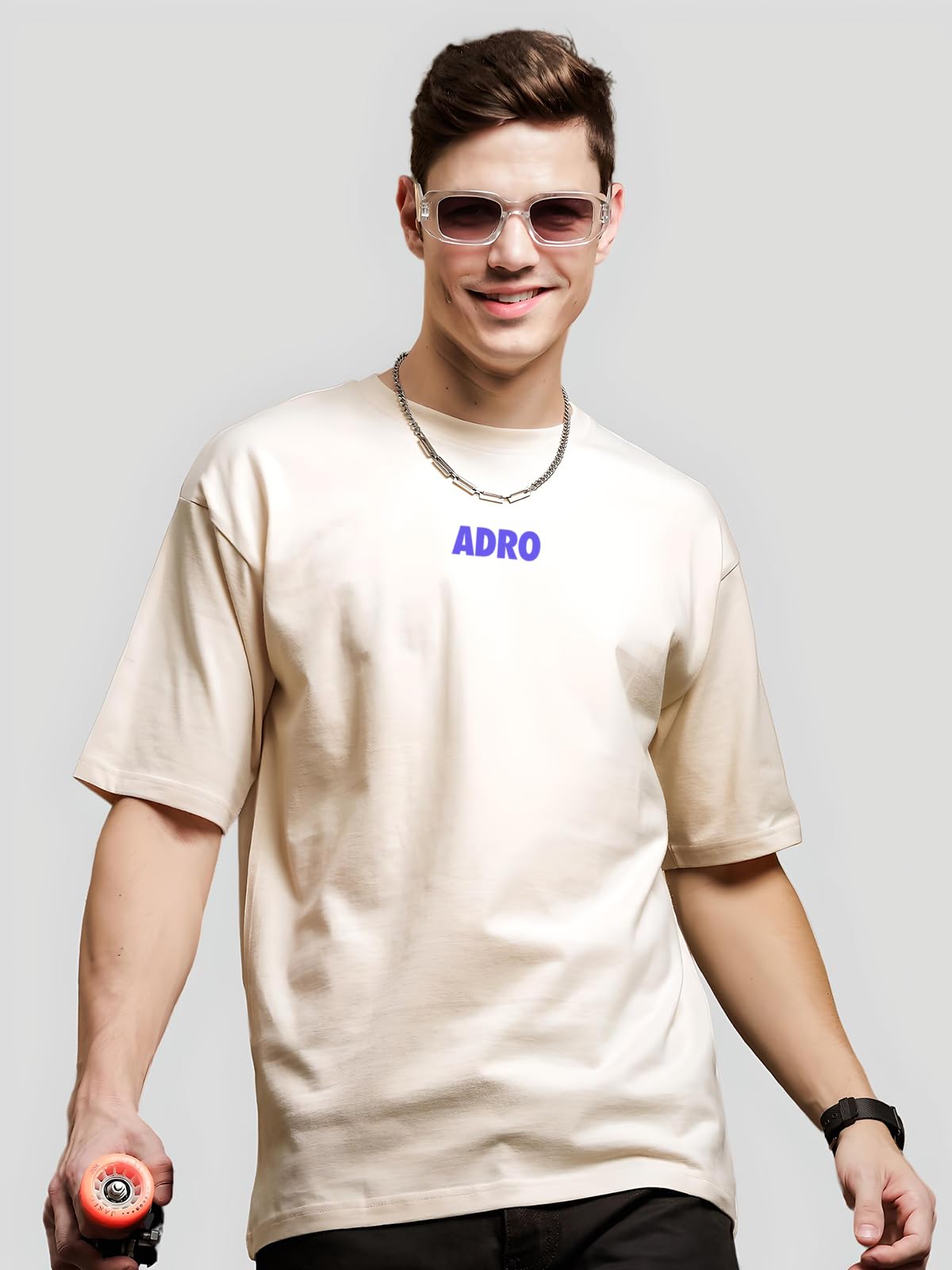 ADRO Oversize T Shirt for Men | Drop Shoulder Cotton T Shirt | Anime Oversize T-Shirt | Luffy T Shirt Gear 5| Trendy Front and B