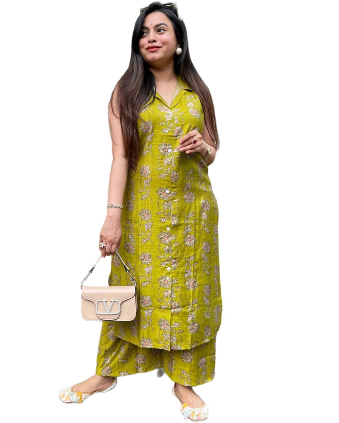 Anni Designer WomenS Rayon Viscose A-Line Printed Kurta With Palazzo (Abhu Mehandi_2Xl_Mehandi_Xx-Large)