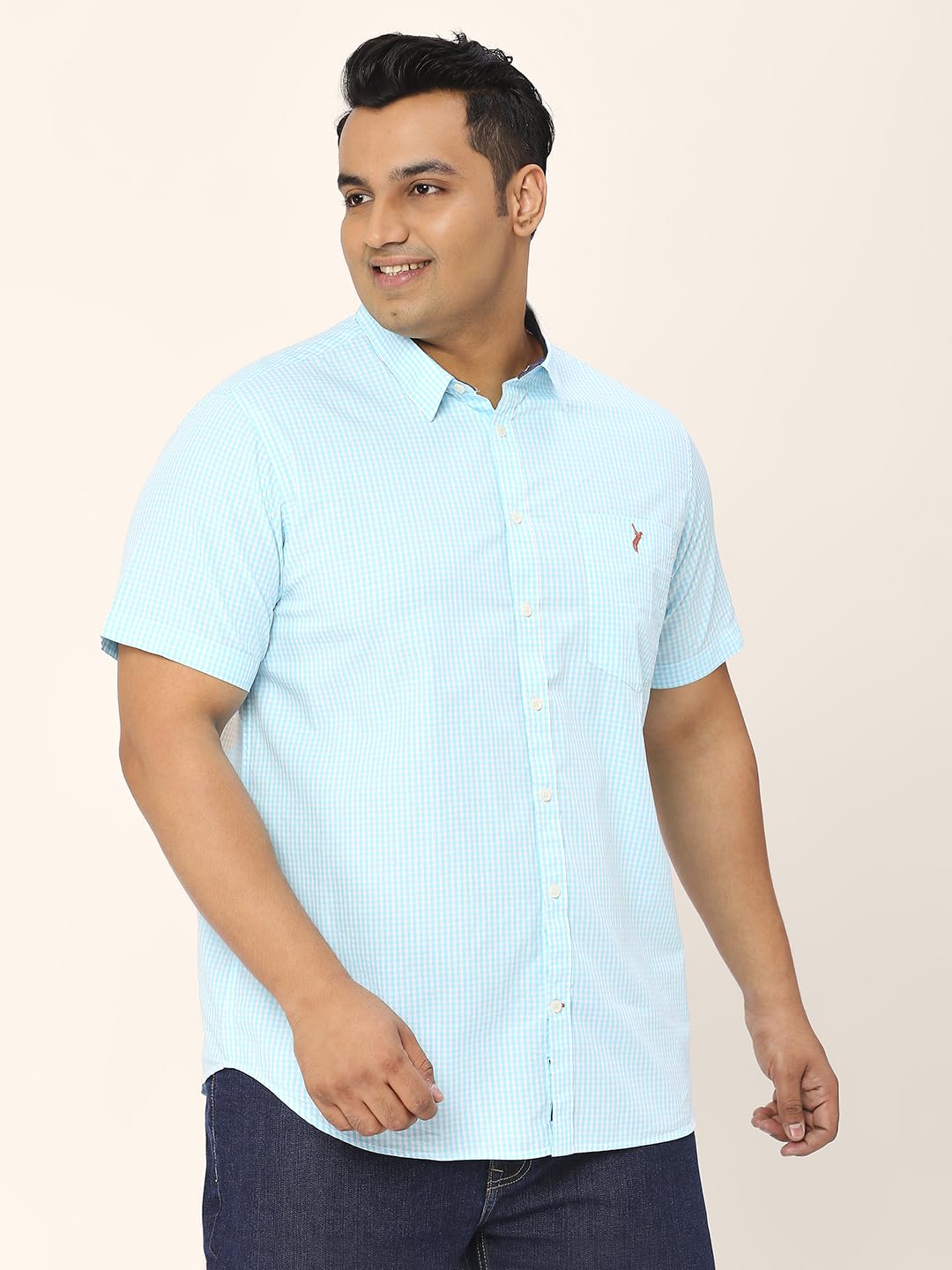 Thomas Scott Mens | Half Sleeve | Checks | Regular Fit Plus Size | 100% Cotton | Spread Collar | Casual Shirts (Available in Plu