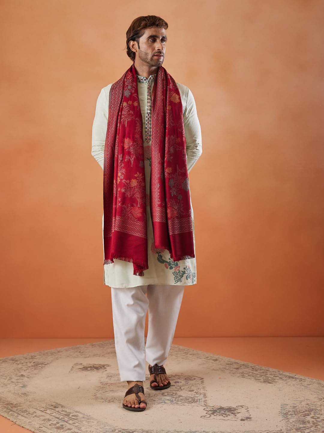 Pashmoda Men Shalimar Kaani Stole (Size 71x203 cm)