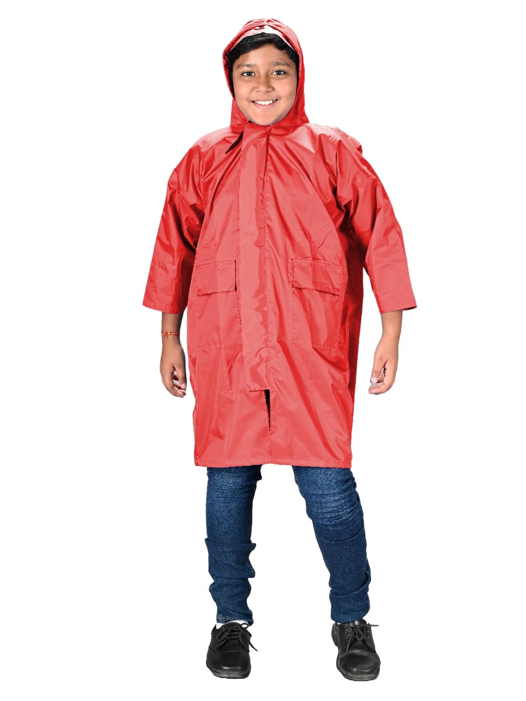 Lux Venus Boys Raincoat With School Bag Cover Red