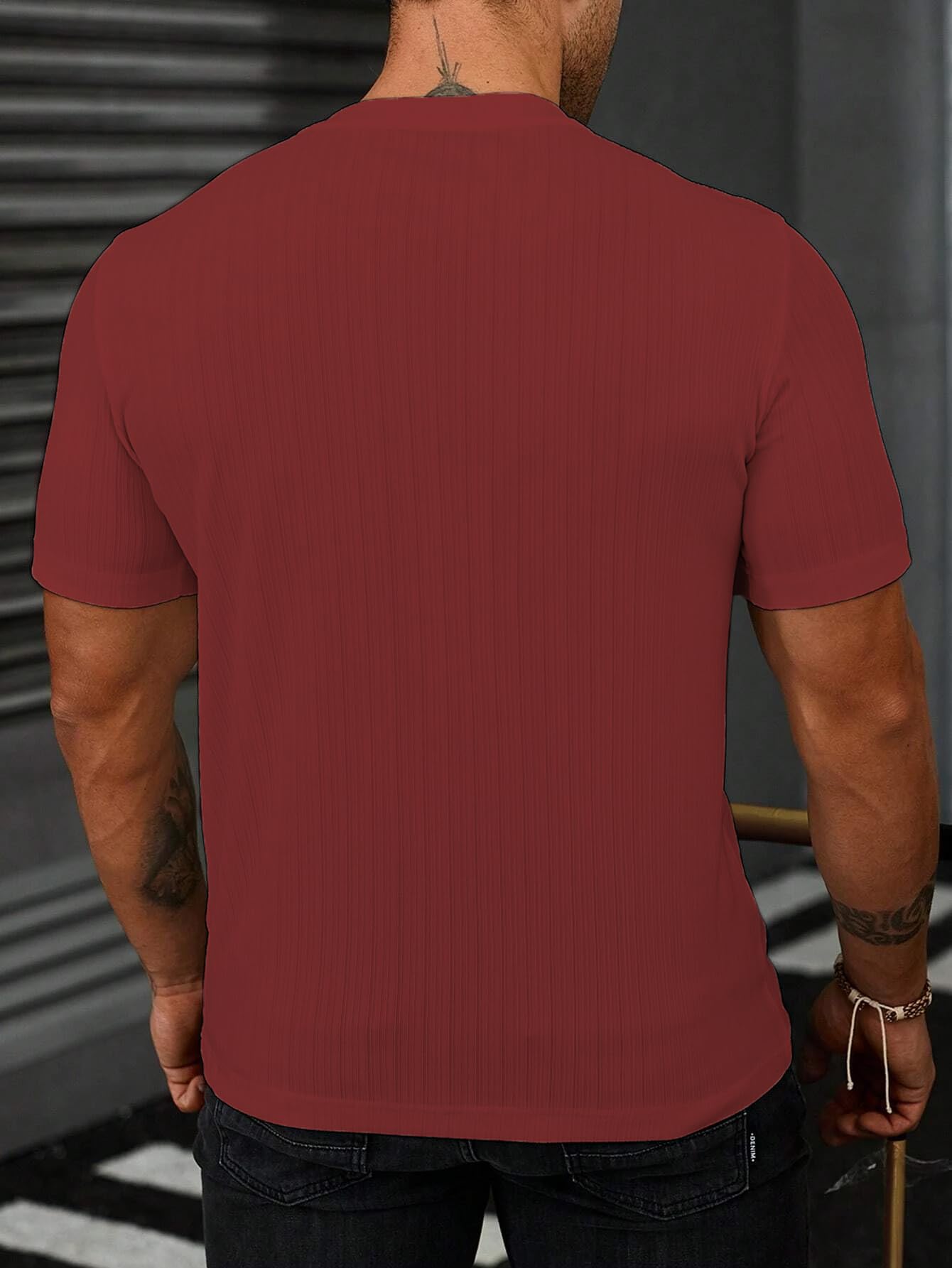 SMOWKLY Mens Solid Regular Fit T-Shirt (1280_Maroon
