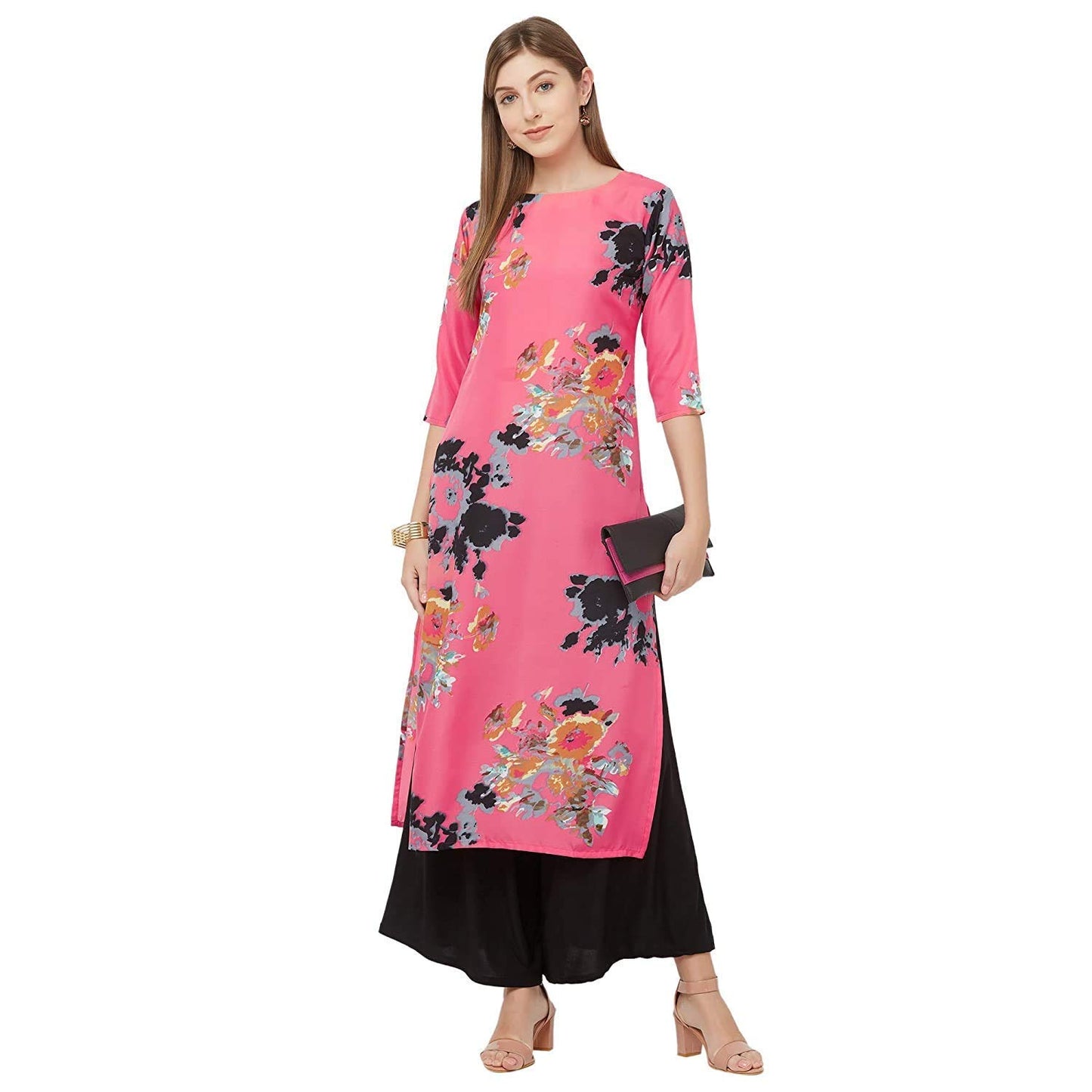 GoSriKi Women's Crepe Straight Kurta