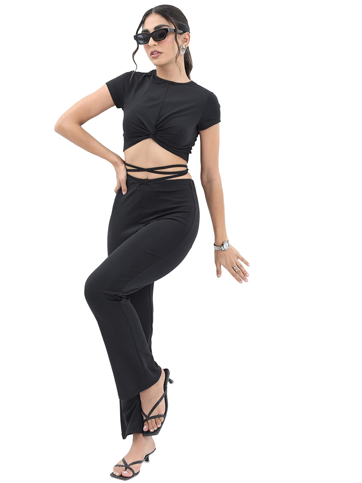 Ketch Women Top With Pant Black