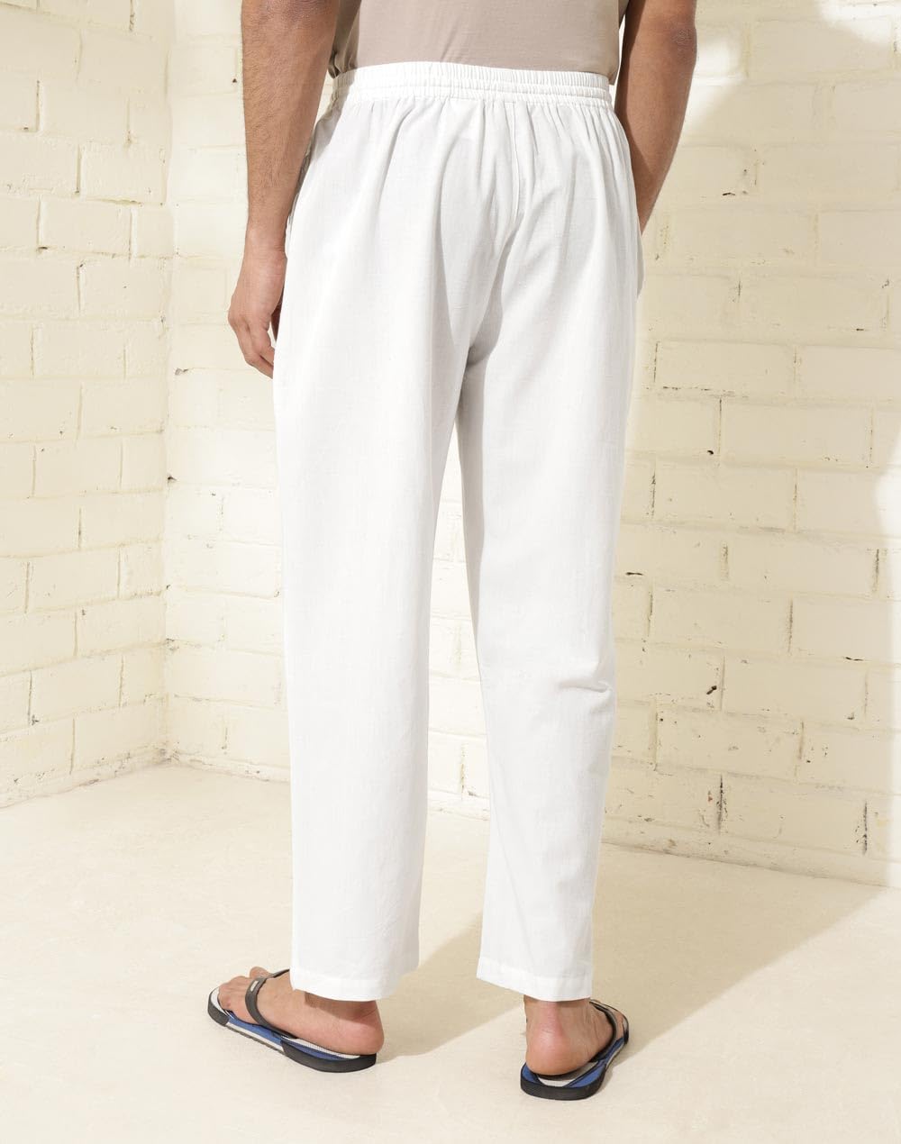 Fabindia Offwhite Cotton Woven Pyjama
