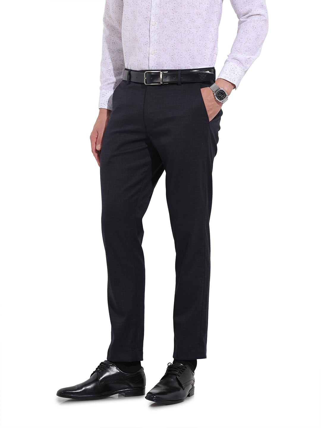 The Indian Garage Co Mens Slim Fit Checkered Formal Trousers Pants