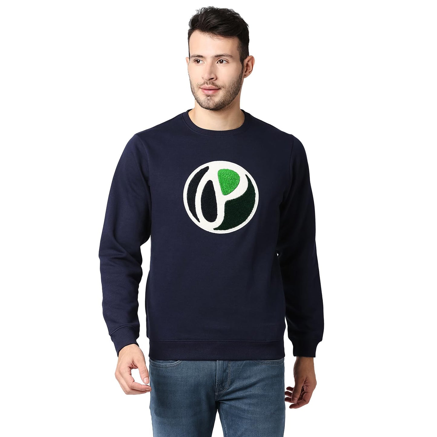 Pepe Jeans Mens Lemark Towel Embroidered Sweatshirt, Navy,S