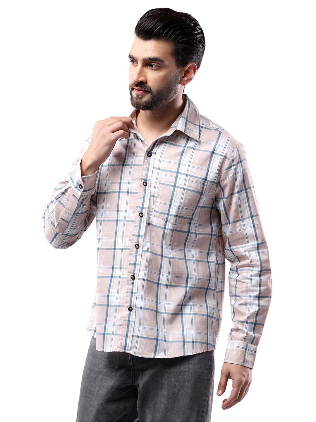 Kotty MenS Full Sleeve Checkered Modern Fit Perfect For Casual Shirt(Multicolor,M)