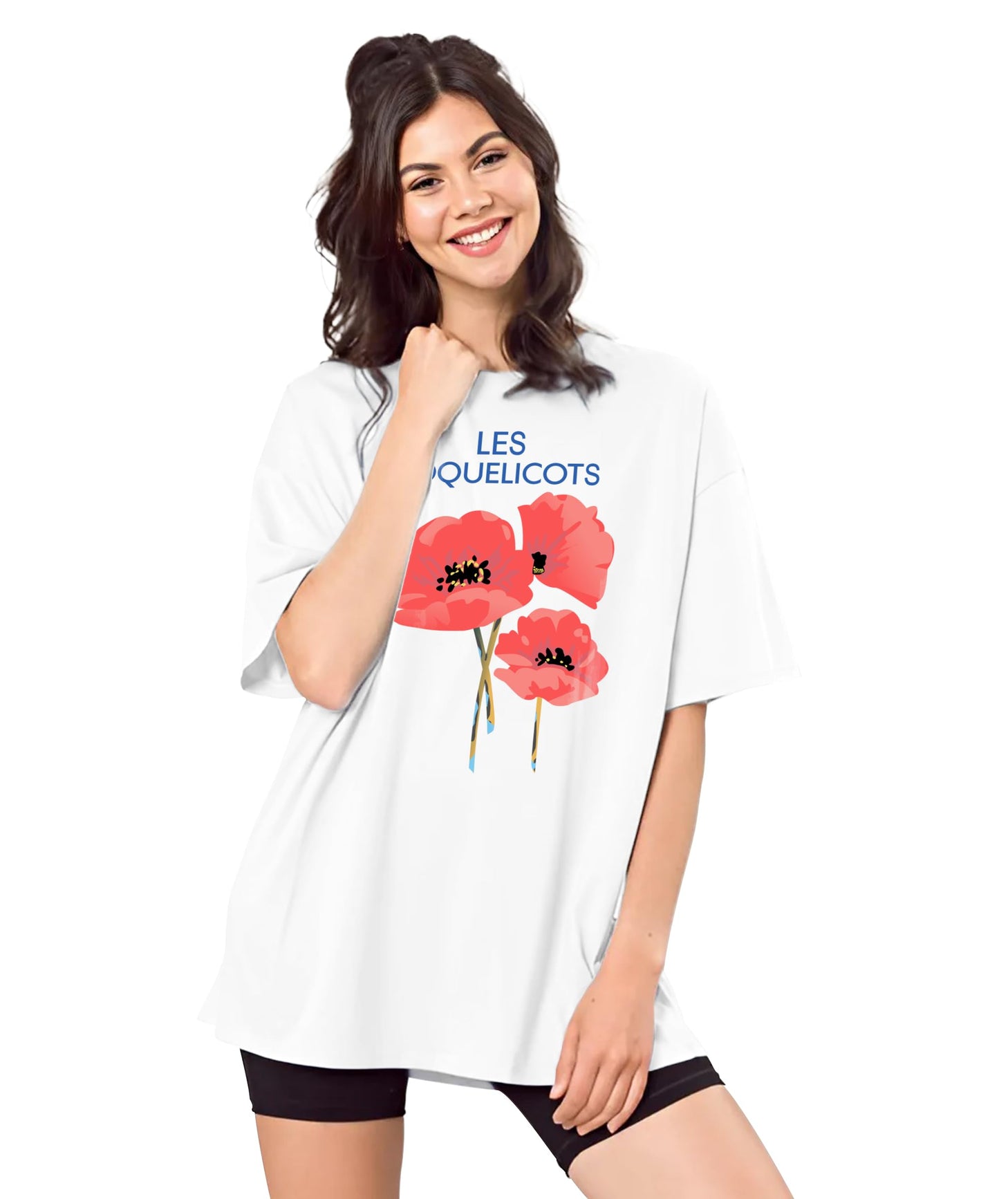 SHODOX Bio-Washed Anti Bacterial 100% Pure Cotton Womens Oversized Latest Aesthetic Premium Printed T-Shirt | Cozy Soft, Less Wr
