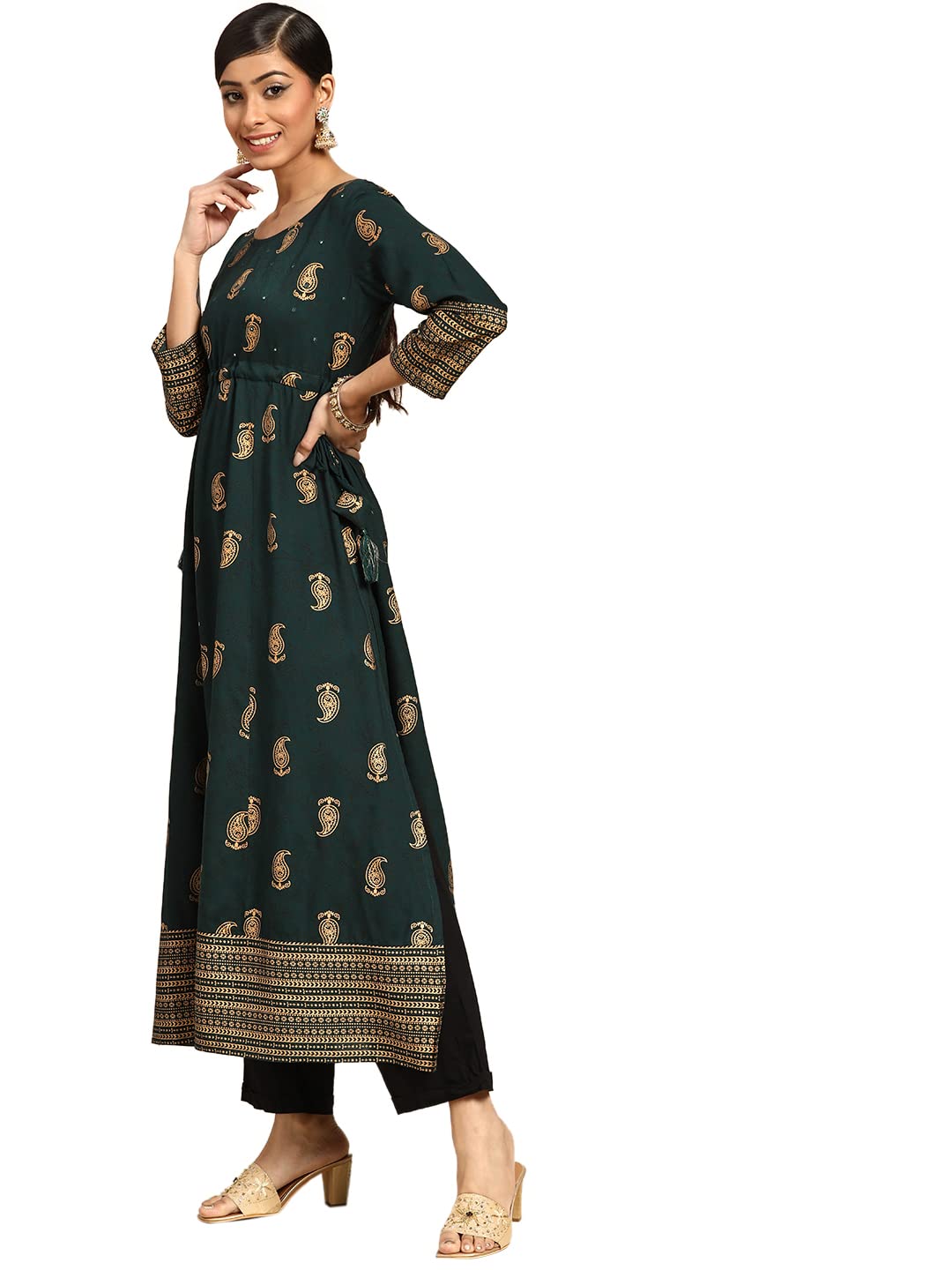 Libas Women's Rayon Paisley A-Line Kurta
