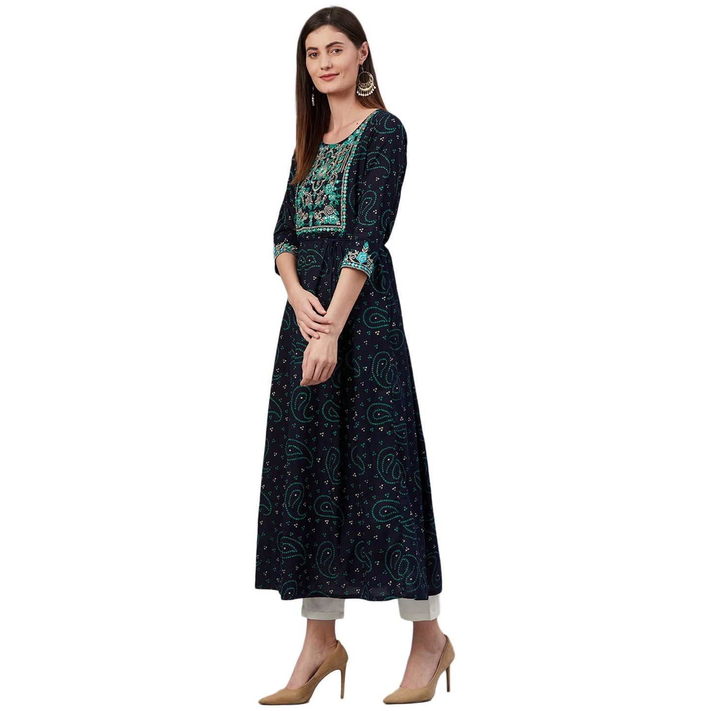 anubhutee Women's Viscose Rayon Flared Work Kurta Belt | Pack of 1