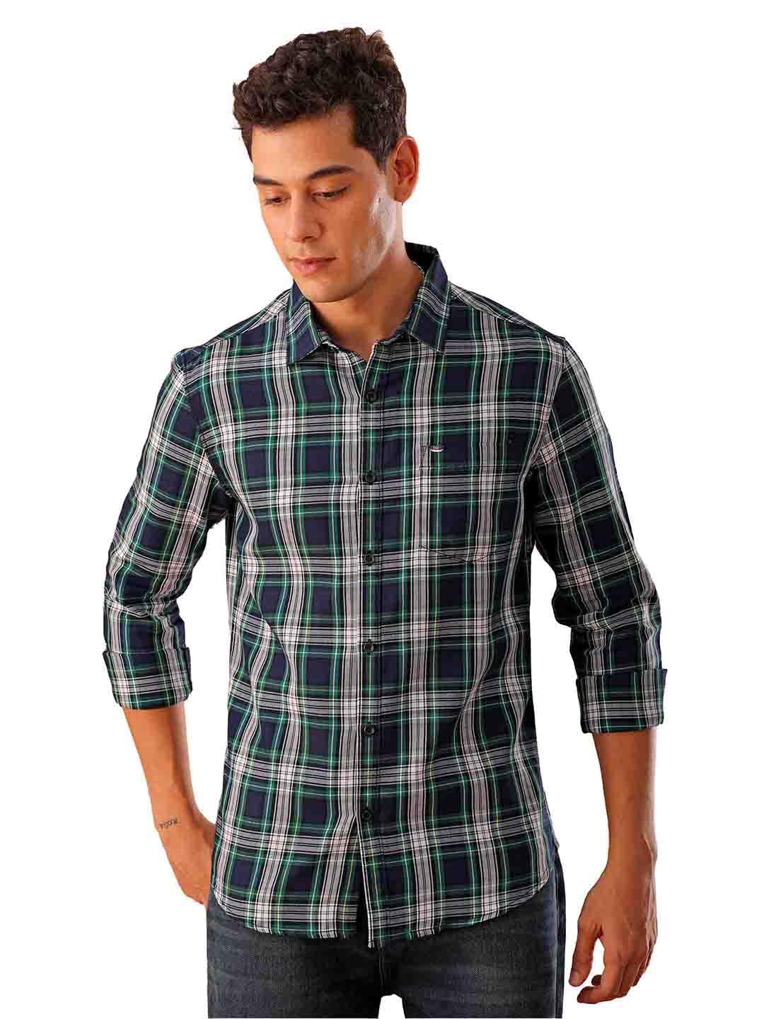 The Indian Garage Co Mens Slim Fit Shirt (1223-SHCHYD-10-01_Blue