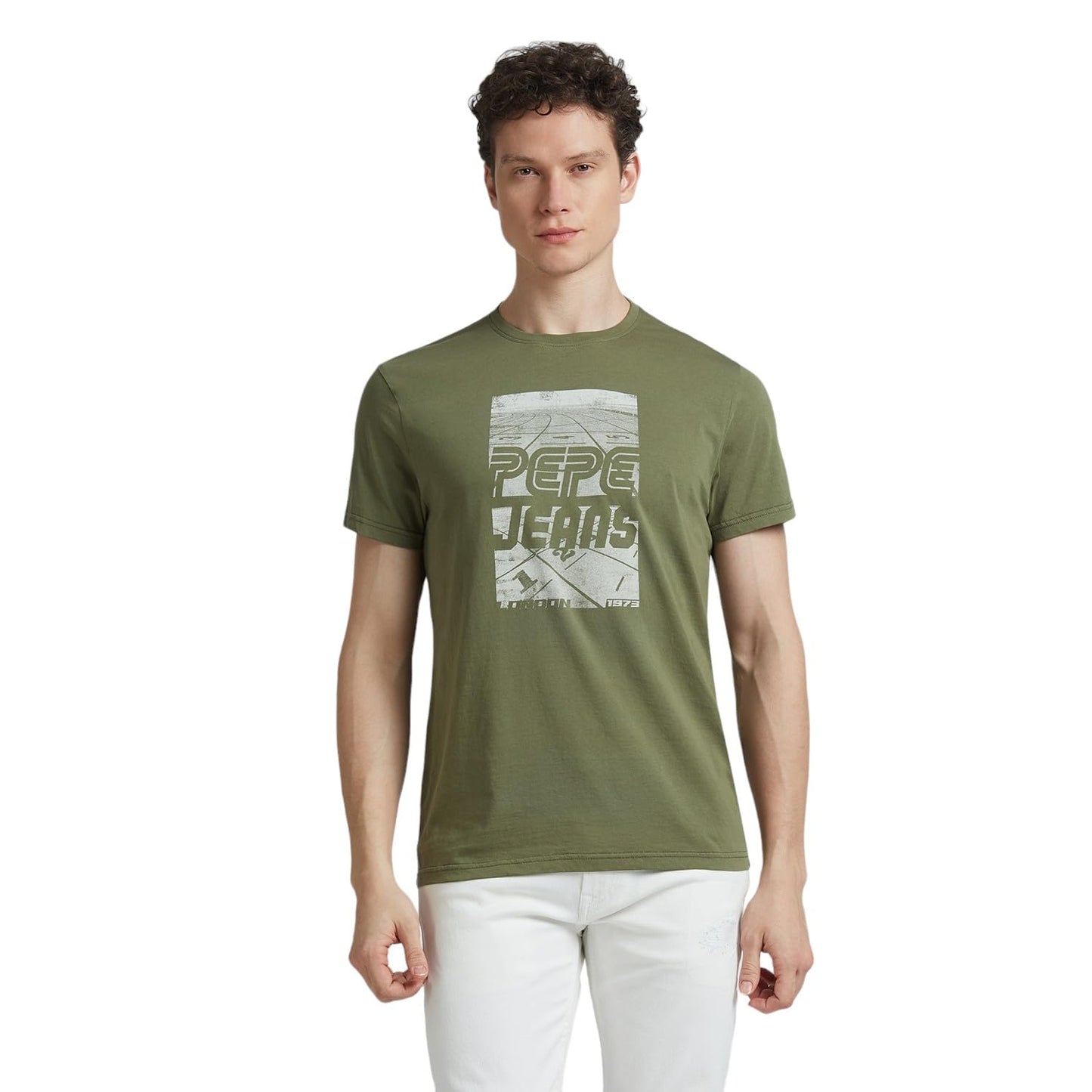 Pepe Jeans Men'S Slim Fit T-Shirt (Pm509907_Safari Green