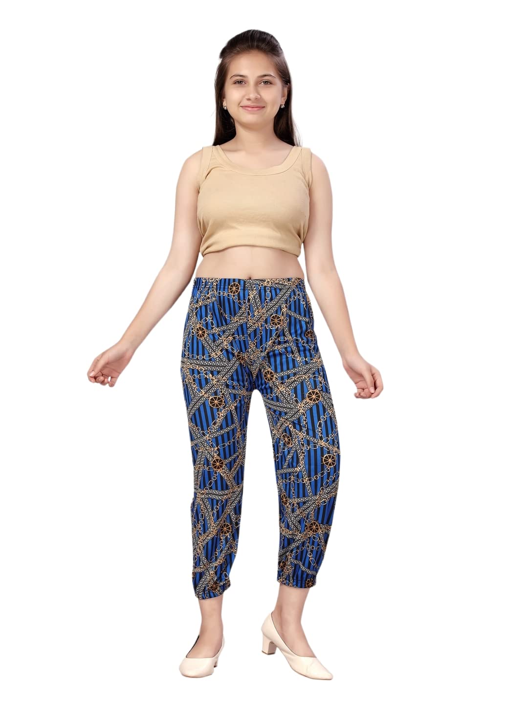 Aarika Girl's Relaxed Pants (HRM-KG-2502_Blue_36)