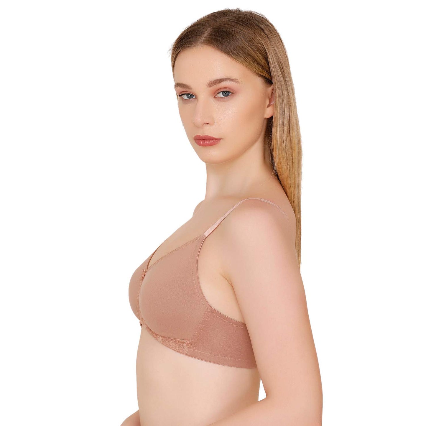 Zivame Womens Cotton Non-Padded Wire Free Full Coverage Bra Beige