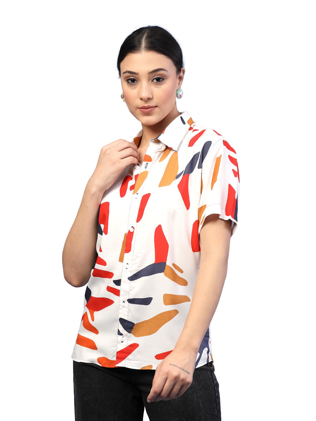 Rigo Rayon Printed Shirts for Women | Half Sleeves Hawaiian Shirts for Women | Summer Shirts Shirt for Women | Slim Fit, Casual