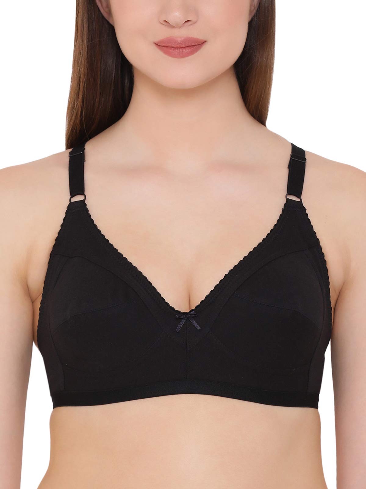 Clovia Womens Cotton Full Cup Bra (BR0185Q13_Black_38D)